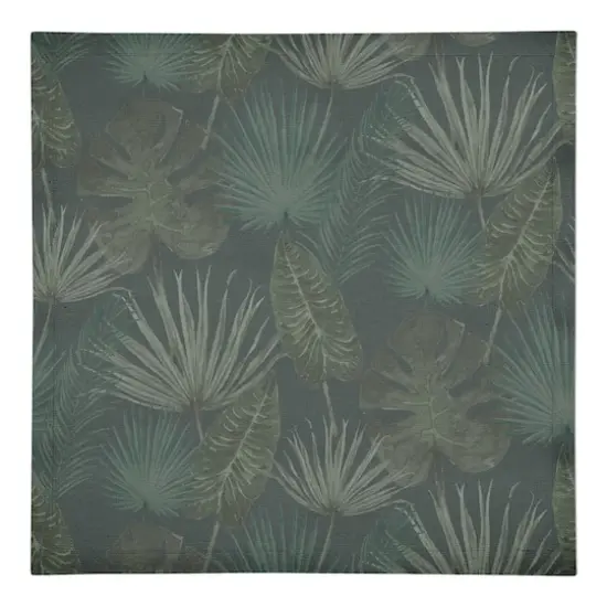Tropical Palm Cotton Twill Napkin Gray {1}