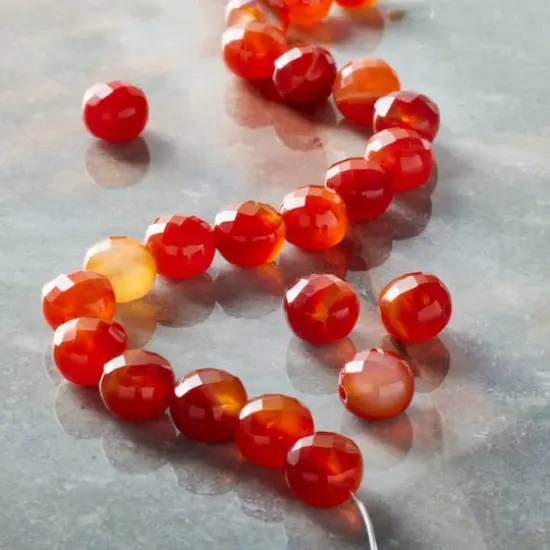 Red Faceted Agate Round Coin Beads, 8mm by Bead Landing&trade; {3}