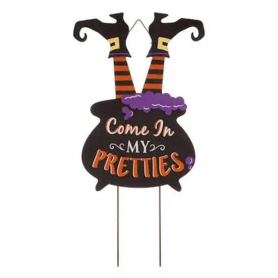 32" Glitzhome&reg; Halloween Witch Yard Stake {1}