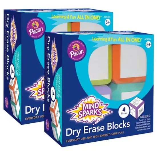 Mind Sparks&reg; 3" x 3" Assorted Color Dry Erase Blocks, 2 Sets of 4 {1}