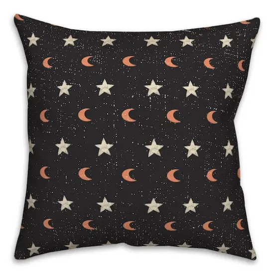 Moon & Stars Spun Poly Throw Pillow {1}