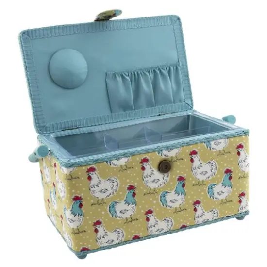 Dritz&reg; Chickens Medium Sewing Basket with Removable Tray {3}