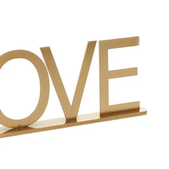 Gold Metal Home & Love Tabletop Sign Set {5}