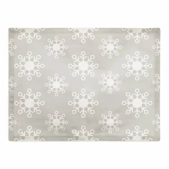 Neutral Snow Flakes 18x14 Poly Twill Placemat {1}