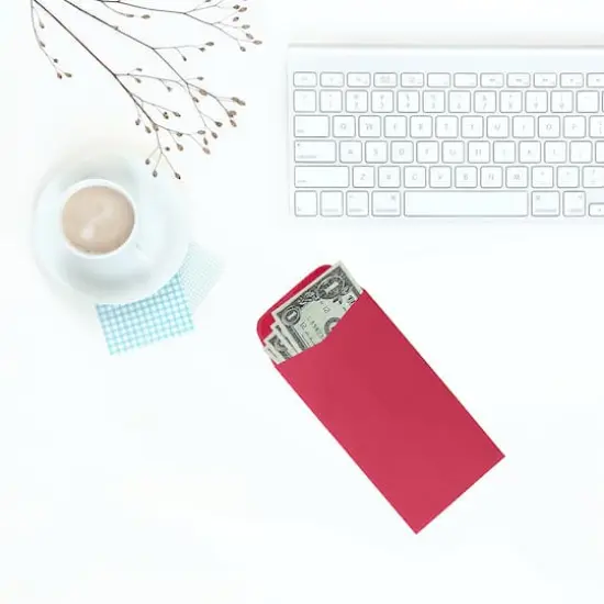 JAM Paper 3.5" x 6.5" Coin Business Envelopes, 50ct. Red {5}