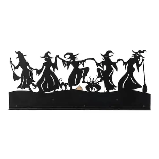 Glitzhome&reg; 18" Halloween Dancing Witch Silhouette Countdown Table Sign {8}