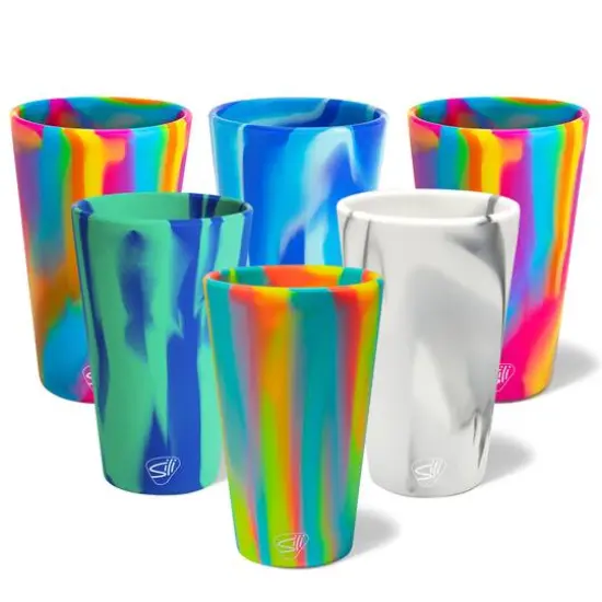 Silipint&reg; 16oz. Mixed Multicolor & Neutral Silicone Pint Glasses, 6ct. {1}