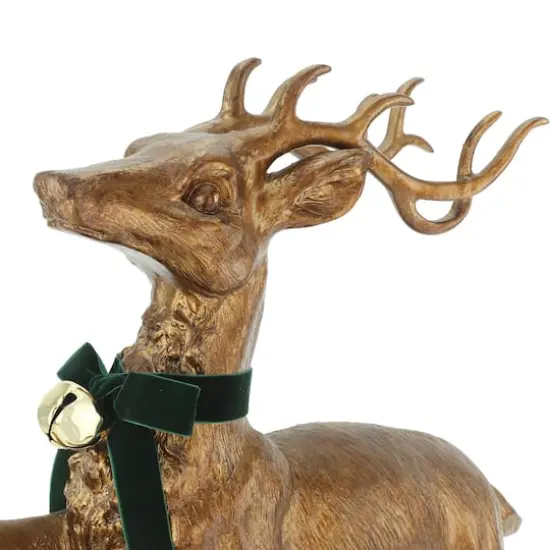 21" Antique Copper Leaping Reindeer with Bell Tabletop D&eacute;cor by Ashland&reg; {5}
