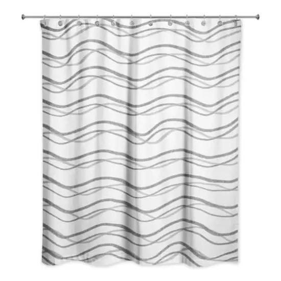 Delicate Squiggles Shower Curtain Gray {1}