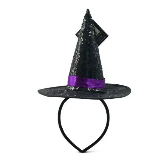 Black Sequined Witch Hat Headband by Celebrate It&trade; {4}