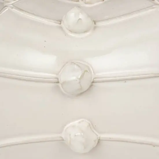 Hello Honey&reg; 18.5" White Stoneware Hobnail Fluted Table Lamp with Linen Shade & Inline Switch {10}