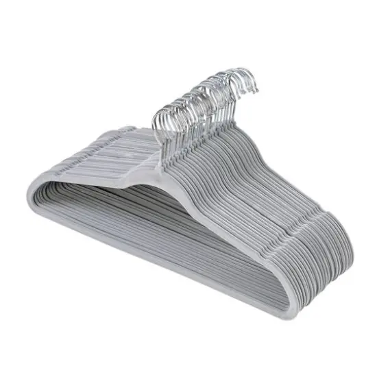 Honey Can Do Gray Slim-Profile Non-Slip Velvet Hangers, 35ct. {1}