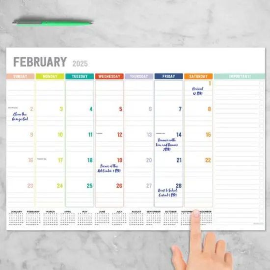 TF Publishing Medium 2025 Rainbow Blocks Monthly Blotter Desk Pad Calendar {5}