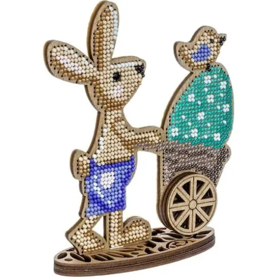 Wonderland Crafts Bunny & Egg Stroller Bead Embroidery on Wood Kit {4}