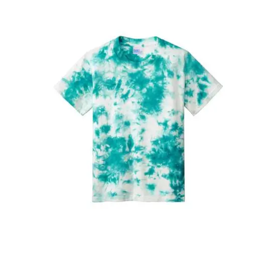 Port & Company&reg; Crystal Tie-Dye Youth T-Shirt Teal {1}