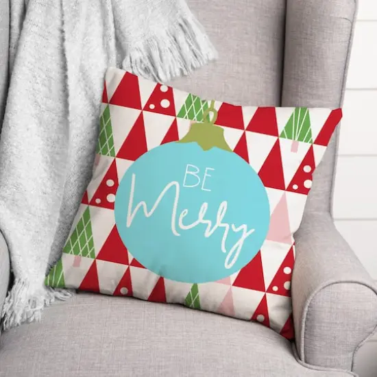 Be Merry 18x18 Throw Pillow {3}