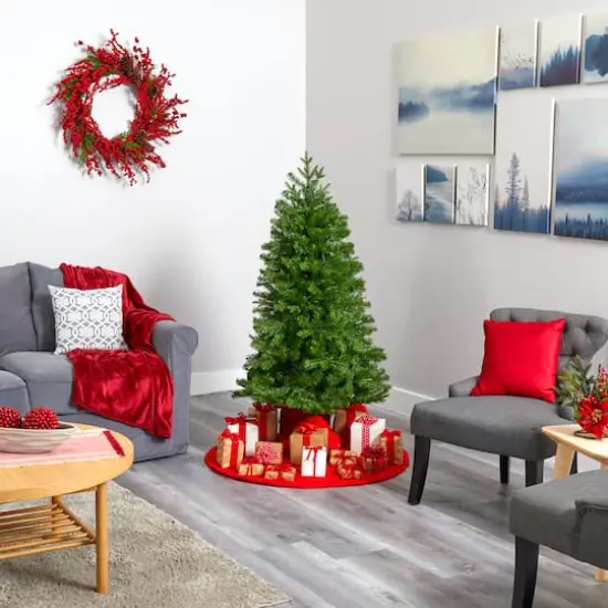 5ft. Pre-Lit Vancouver Spruce Artificial Christmas Tree, Warm White LED Lights {8}