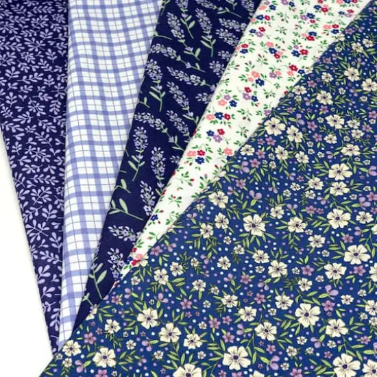 SINGER Purple Floral Field 100% Cotton 5 Piece Bundle {3}