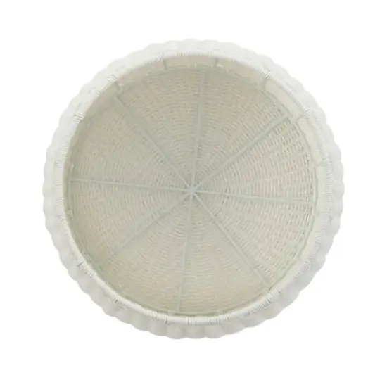 Household Essentials 9" Woven Storage Ottoman White {8}