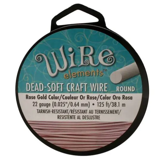 The Beadsmith® Wire Elements™ 22 Gauge Tarnish Resistant Soft Temper Wire, 125ft. Rose Gold {5}