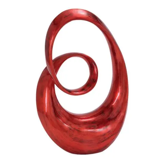 24" Red Swirl Contemporary Sculpture {1}