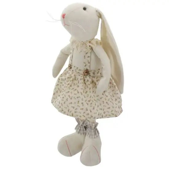 14.5" Standing Girl Easter Bunny Rabbit Spring Figure {5}