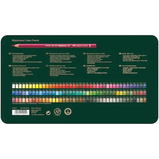 Faber-Castell Polychromos 120 Color Colored Pencil Set in Metal Tin {5}