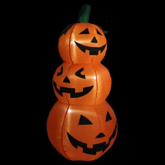 3.5ft. LED Lighted Inflatable Jack-O'-Lantern Trio Halloween Outdoor Yard Decoration {3}