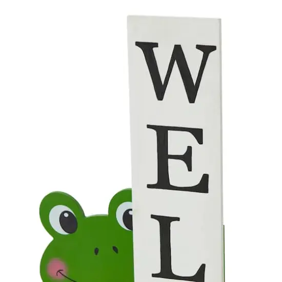 Glitzhome&reg; 36" Wooden Frog WELCOME Porch D&eacute;cor {6}