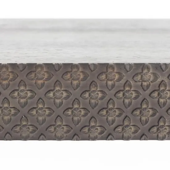 Small Black Rustic Embossed Wood Floating Wall Shelf {4}