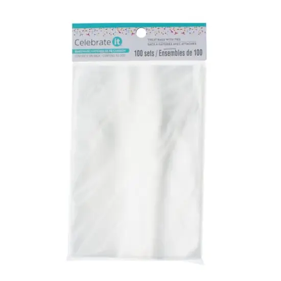 6" Clear Rectangle Treat Bags with Ties by Celebrate It&reg;, 100ct. {5}