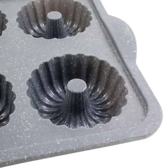 6-Cavity Metal Reinforced Silicone Mini Fluted Cake Pan by Celebrate It&reg; {4}