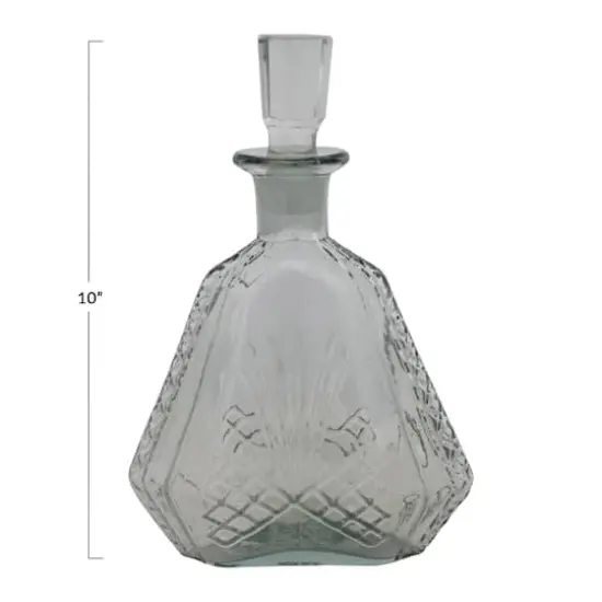 Hello Honey&reg; 10" clear Etched Glass Decanter {3}