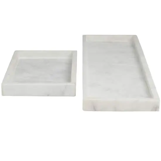 CosmoLiving by Cosmopolitan White Marble Slim Tray Set {5}