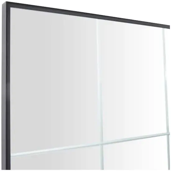 Black Metal Grid Style Panel Wall Mirror 23" x 1" x 40" {5}