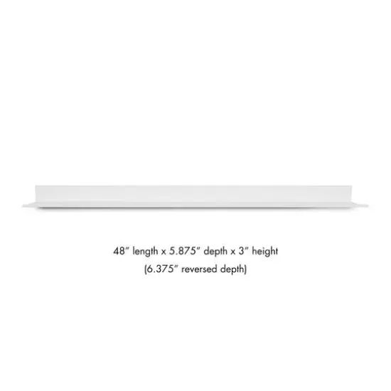 Hangz&trade; White Reversible No Stud 6" Depth Floating Shelf {7}