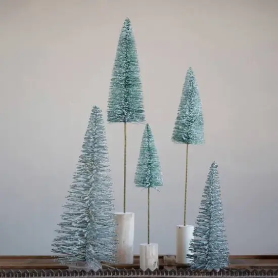 Hello Honey&reg; 3ft. Faux Green Tree with Snow Finish & Wood Base {3}