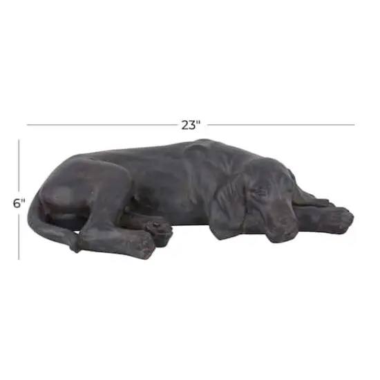 Black Modern farmhouse Dog Garden Sculpture, 23" x 13" x 6" {7}
