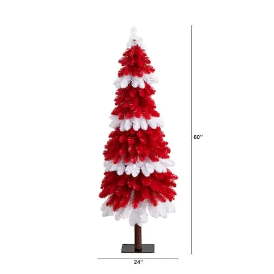 5ft. Pre-Lit Peppermint Artificial Christmas Tree, Clear Microdot LED Lights {5}