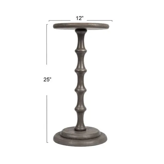 Hello Honey&reg; 25" Pedestal Cocktail Side Table Dove Gray {6}