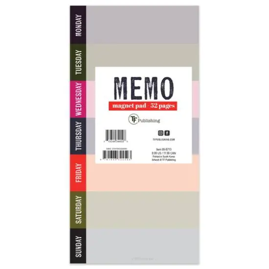 TF Publishing Weekly Vibrant Plans Memo Magnet List Pad {1}