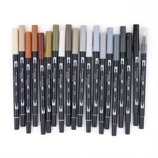 Tombow Dual Brush 20 Color Pen Set, Neutral {3}