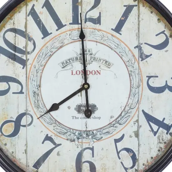 Black Vintage Metal Wall Clock {5}