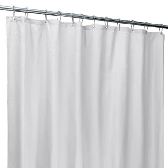 Bath Bliss White Microfiber Soft Touch Seersucker Design Shower Curtain Liner {1}