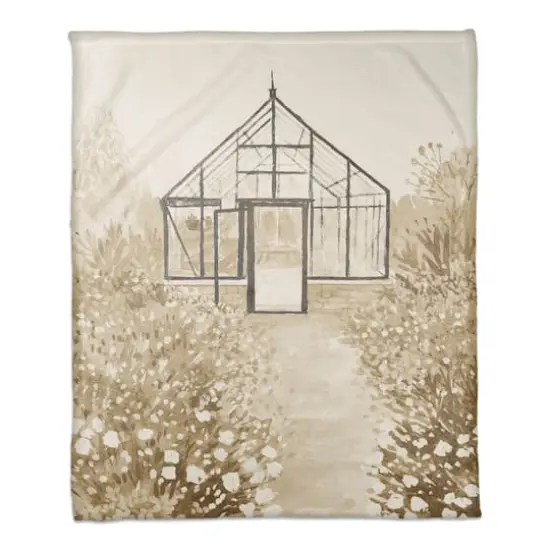 Modern Greenhouse Coral Fleece Blanket {1}