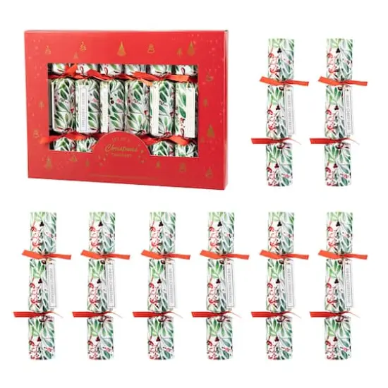 Glitzhome&reg; 10" Christmas Holy Leaves Party Cracker with Gift Contents, 8ct. {1}