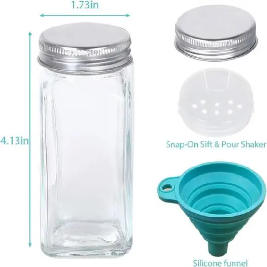4oz. Glass Spice Jars Set {7}