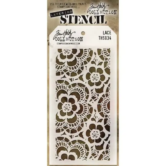 Stampers Anonymous Tim Holtz&reg; Lace Layered Stencil, 4" x 8.5" {1}