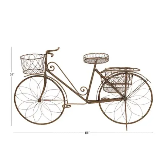 Silver Metal Vintage Bicycle Plantstand, 56" x 31" {7}