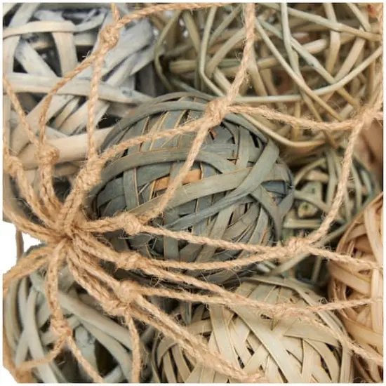 Cream Dried Plant Natural Foliage with Fishnet Bag {4}
